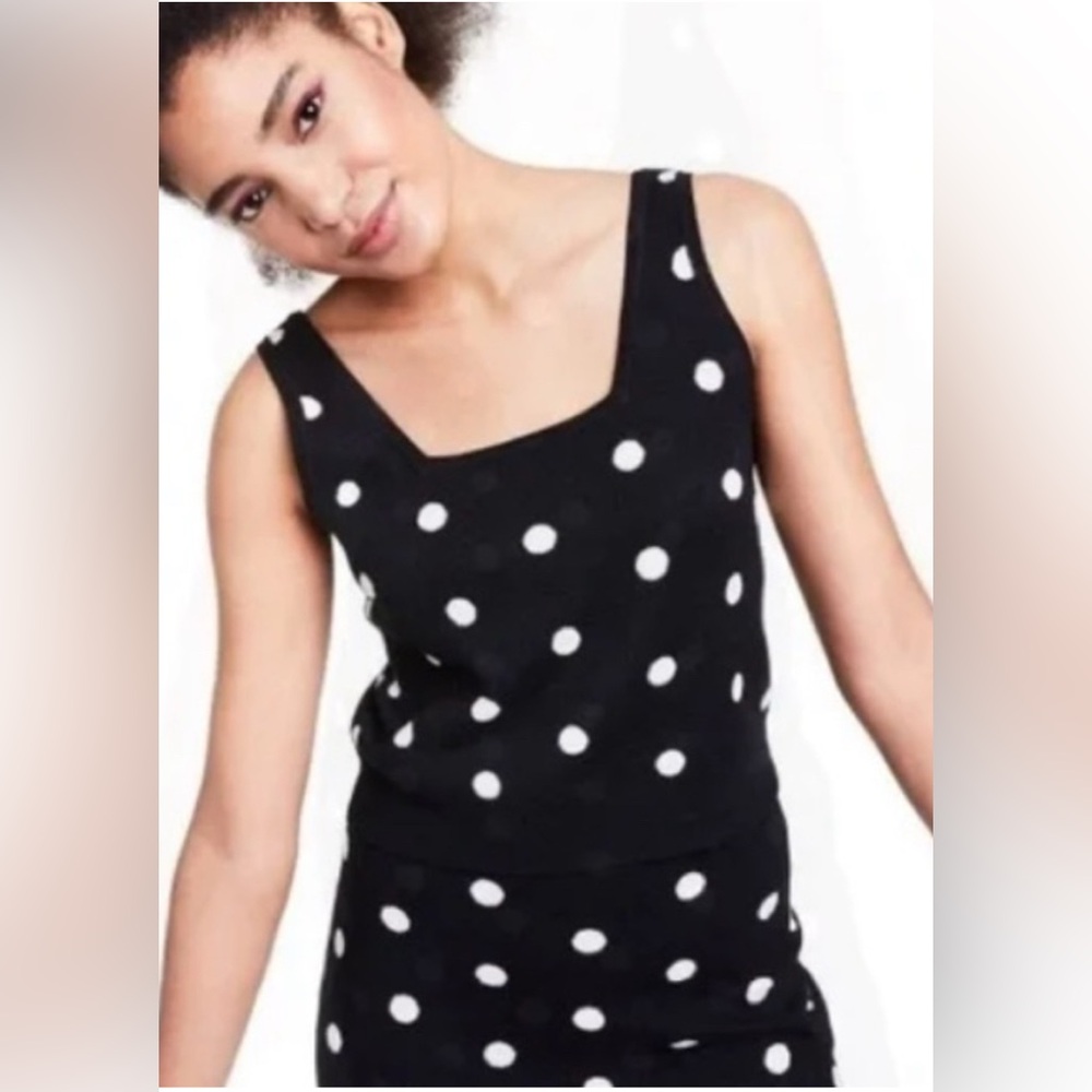 Victor Glemaud x Target black white polka dot tank cropped sweater/top